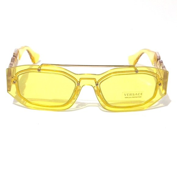 Versace Mod 2235 1002/85 Yellow Sunglasses Authentic New - Picture 2 of 7
